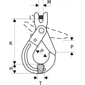 Крюк самозакрывающийся с вилочным сопряжением 15 т, размер 22 - 8