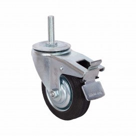 Колесо промышленное поворотное, болтовое крепление с тормозом (М12), 100 мм (SCtb 42)